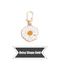 Daisy shaped enamel zipper pull replacement in gold finish for bags and jackets - Daisy Shape - Gold