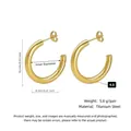 Klassische 4,0 mm goldene Titanstahl-C-Creolen mit minimalistisch poliertem Finish - Stift-Stil Gold Außendurchmesser 16mm