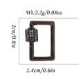 Gunmetal rectangle screw lock clasp with multi-color zircon stones and dimensions - Gunmetal Rectangular Multi-Color Stone Style (DBN020-3)
