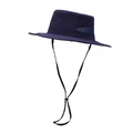 Navy blue wide brim outdoor sun hat with breathable mesh and adjustable drawstring - One Size / Navy Blue