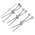 Detail view of silver stainless steel adjustable slider chains with precise dimensions - 4.5CM / Steel