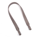 Taupe pebbled PU leather wide bag strap with cream stitching and gold metal buckles - Gray