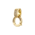Conector de doble bucle chapado en oro de 18 quilates con circonitas champán - Cierre Universal VK286 / Dorado