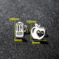 Asymmetric silver pencil and apple stud earrings with heart detail for Christmas - 338 Steel Color