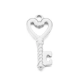 Polierter silberner Herzschlüssel-Anhänger aus Edelstahl für DIY-Halsketten Design - Stil A Hohles Herz Schlüssel (KLJ5889-Z) / Silber
