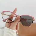 Cat eye glasses in pink and tortoise frame with photochromic blue light lenses - Anti-Blue Light Clear / Pink Rose Gold
