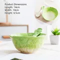 Creative ceramic cabbage shaped salad bowl and spoon set for home dining decor - Chinese Cabbage Shape