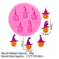 Halloween Silikonform für Kürbis-Zauberer-Hüte, Fondant und Schokoladen-DIY-Projekte - 2# Kürbis mit Hexenhut / Rosa