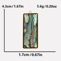 Rectangle abalone shell pendant dimensions showing height 4.3cm and weight 5.6g - Rectangle / Gold
