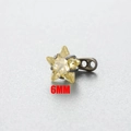 Star-shaped 6mm yellow zircon dermal anchor head with dark grey stainless steel base - 6mm / 5# Goose Yellow