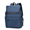 Modern navy blue men's backpack with waterproof fabric and silver rivet details - Blue