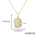 Golden letter B pendant necklace with white enamel and sparkling zircon micro-paving - B Gold Pendant Only (Without Chain)