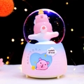 Pink and blue gradient Capybara crystal ball with sweet dream text and inner liquid - 2412 Pink / Large 100 Snow+Light+Music