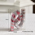 Pink and silver striped candy cane Christmas tree ornaments set of 4 pieces - Pink Candy Cane 4Pcs Set