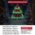 Christmas tree static window sticker size guide with five dimensions for holiday decor - Small / Sduv-597