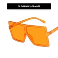 Oversized square flat top sunglasses in a solid vibrant orange finish with matching lenses - Matte Orange / Orange