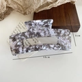 Acetate square hair claw clip with 10cm grey and purple floral stone texture pattern - Large / Marble Grey Large