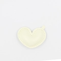 Cute cream white PU leather heart keychain with detailed stitching for bags and keys - Without Buckle / Beige