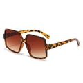 Oversized square sunglasses featuring tortoise shell frames and brown gradient lenses - One Size / Tortoiseshell Frame Gradient Tea Lens