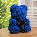 Deep blue PE foam rose bear with a black Just for you ribbon on a wooden background - 35CM Naked Bear / Sapphire Blue