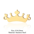 Golden stainless steel crown pendant charm for DIY jewelry making, size 0.9x19mm - Crown (T915-2) / 5 Pieces / Gold