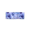 Bohemian wide blue floral print headband for women with elastic knit sport fabric - Blue Floral