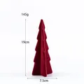 Small red 4-point flocked Christmas tree 19cm high for Nordic home office decor - Small Red Four-pointed (145g)