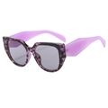 Occhiali da sole squadrati oversize tartarugati viola con stanghette viola chiaro - Montatura Viola Lenti Grigio Chiaro