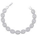 Detalle macro de pulsera hip hop con circonitas ovales y cierre desplegable seguro - VL346 Circona Ovalada Oro Blanco