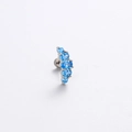 Squisito orecchino in acciaio al titanio con zircone blu e opale dal design curvo - Design Pavé Curvo (A06-3#)