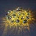 Disco mirror ball LED string lights with warm white glow and battery box for party decor - 1.5m 10LEDs 2AA Battery / 4cm Mirror Ball-Warm White