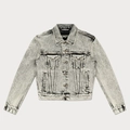 Giacca di jeans grigio lavato vintage classica con bottoni in metallo e tasche - XS / Grigio Lavaggio Neve
