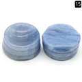 Supporto in pietra naturale blu con scanalature per sfere di cristallo e minerali - Aventurina Blu