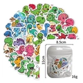 Waterproof cartoon dinosaur sticker set with vibrant T-Rex and Triceratops designs - Little Dinosaur Style (N04) / 50 Sheets