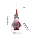 Gnomo pupazzo di neve natalizio in peluche con cappello scozzese rosso da 18x9x7cm - Stile Pupazzo di Neve (S3-22)