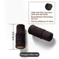 Brown knitted chair leg cover with pineapple texture and silicone grip 11cm height - Fits Perimeter 6-17cm / Upgraded Dark Brown (With Silicone Strips)