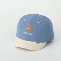 Detalle del bordado de oso y costuras en contraste de gorra de béisbol para niños - 52cm (2-5 Años) / Azul