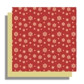 Christmas wrapping paper with white snowflakes on red and gold layered background - Christmas Snowflake Type A Red