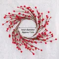 Künstlicher roter Beerenkranz Kerzenring mit 11 cm Innendurchmesser für Weihnachten - Weihnachtsrot