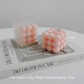 Pink rubiks cube bubble candle scented with La Fille de Berlin for home decor gift - Baby Pink (Berlin Girl) Shrink Wrapped