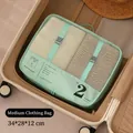 Mint green medium travel luggage organizer bag with breathable mesh and top handle - Green-Medium (No. 2)