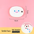 Mini round white smiley face notepad with spiral binding, 50 sheets, 9x7cm size - Ring Bound Note - Smile