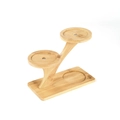 Minimalist double-tier bamboo display stand with round platforms on a rectangular base - Flower Stand 9.5*19.2cm Inner Hole 7.5 (including Screwdriver)