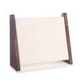 Walnut wood necklace display stand with off-white microfiber finish in L-shaped design - Off-white Velvet