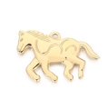 Colgante de caballo en acero inoxidable dorado para joyería y accesorios de bolsos - Dorado