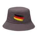 Unisex dark grey cotton bucket hat with a stylized German flag brushstroke design - M / 10# Graffiti Flag - Gray