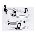 Aimant musical créatif noir avec clé de sol et note pour réfrigérateur et tableau - Noir