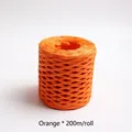 Roll of orange raffia paper ribbon 200m for gift wrapping and DIY crafts - 200m/Roll / Orange
