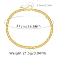 Detailed chain necklace dimensions showing 37cm length with 6cm extension link - KN0126/Dense Link Bold Chain