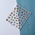 Detailweergave van 5D-reliëf nagelstickers met bloemen, blauwe vogels en kunstmotieven - 5D Bloemen & Vogel Pastorale Stijl (TS-178)